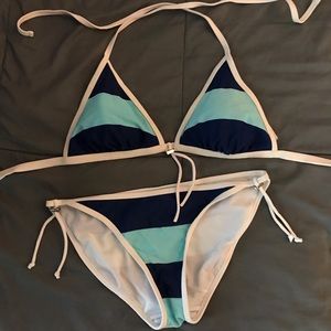 Blue-Striped Bikini